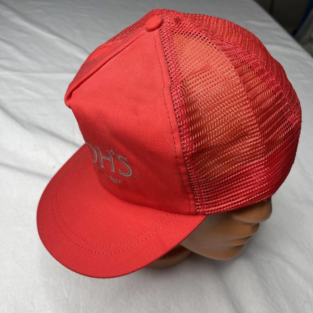 Stroh's Brewing Beer Red Adjustable Cap Trucker Spartan Specialties Hat VTG - Picture 8 of 12